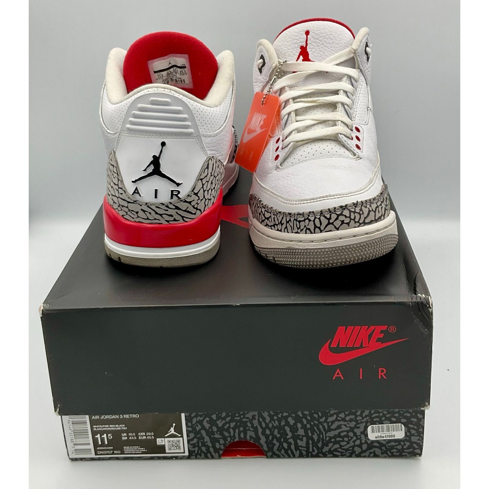 Nike Air Jordan 3 Retro Fire Red DN807-160 M11.5 Preowned Size US 11.5 / EU 44-45 - 11 Thumbnail