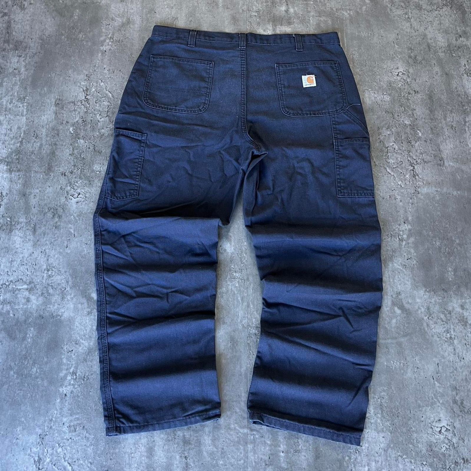 Carhartt × Carhartt Wip × Vintage Crazy Vintage Y2K Baggy Carhartt Navy Blue Carpenter Pants Size US 38 / EU 54 - 1 Thumbnail