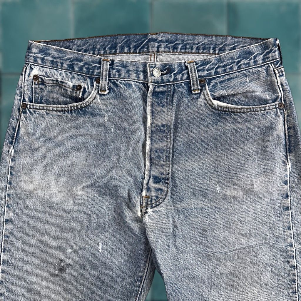 Levi's Levi's 501 Jeans Vintage 80s USA Light Blue 38x33 Regular Mens Straight Denim Cotton Jeans 90s Theme Comfort Button Closure Size 38 Blue Size US 38 / EU 54 - 1 Thumbnail