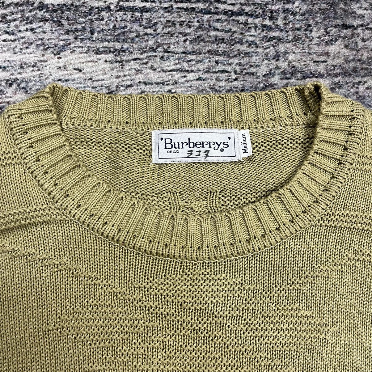 Burberry × Vintage Vintage 90s Burberrys big logo embroidery knit sweater Size US M / EU 48-50 / 2 - 5 Thumbnail