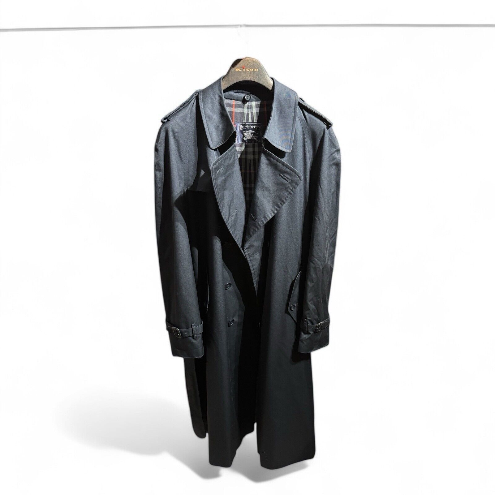 Burberry BURBERRYS London Black Trench Coat Made in USA 46L Men's XL Size US XL / EU 56 / 4 - 1 Thumbnail