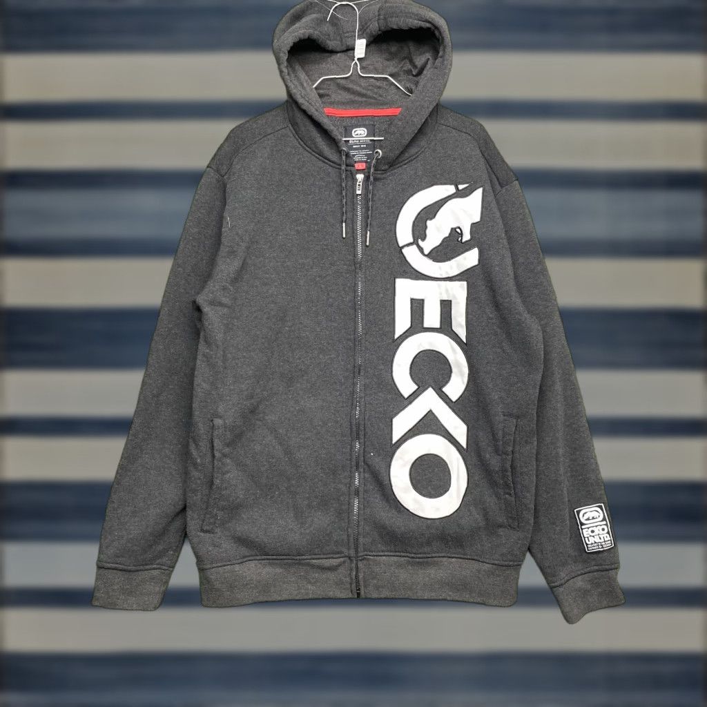 Ecko Unltd. Ecko Unltd Hoodie Mens Large Black Full Zip Sweatshirt Pullover Logo Streetwear Zip Size US L / EU 52-54 / 3 - 1 Thumbnail
