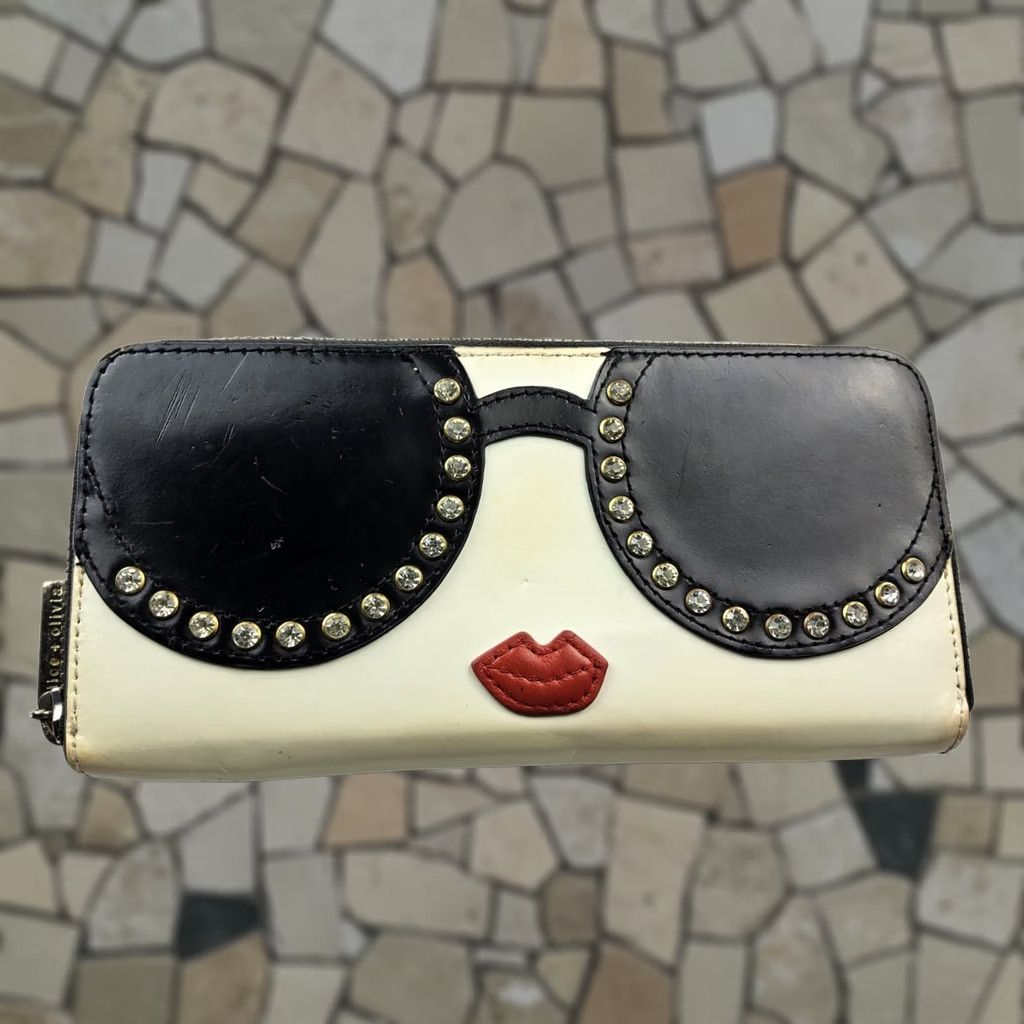 Alice + Olivia Alice + Olivia Alicia + Olivia Stacey Bendet Rhinestone Zip Around Wallet Womens Multicolor Zip-Around Rhinestone Olivia 7.75x4 Accessories Size ONE SIZE - 1 Thumbnail