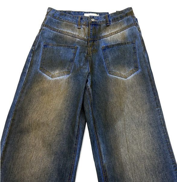 Japanese Brand × Vintage Avant garde reverse front dirty mud dyed jeans pants Size US 30 / EU 46 - 7 Thumbnail