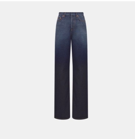 o1w1db11124 Cotton Denim Flared Pant in Gradient Blue