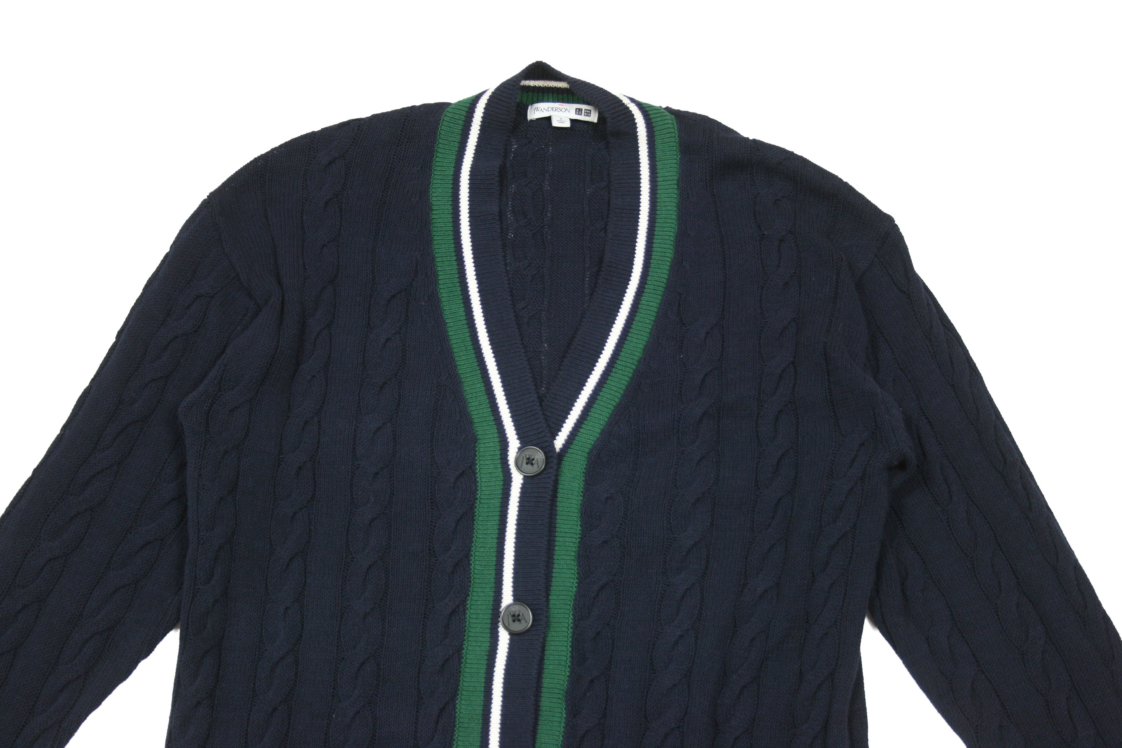 JW Anderson × Uniqlo Striped Cableknit Cotton Linen Cardigan Size S / US 4 / IT 40 - 3 Thumbnail