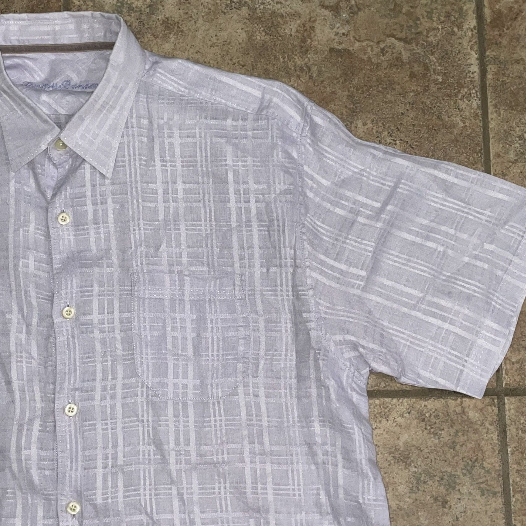 Tommy Bahama VINTAGE Tommy Bahama Hawaiian Shirt XL Purple Linen Short Sleeve Mens Size US XL / EU 56 / 4 - 3 Thumbnail