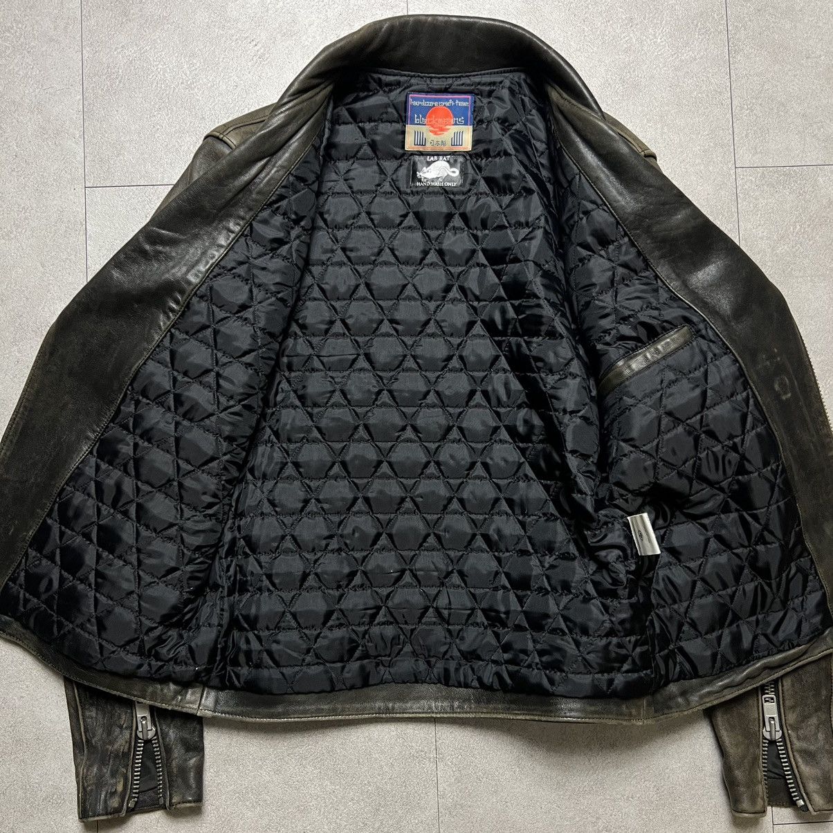 Blackmeans Black means Lab rat Double Riders Leather Jacket Size US M / EU 48-50 / 2 - 3 Thumbnail