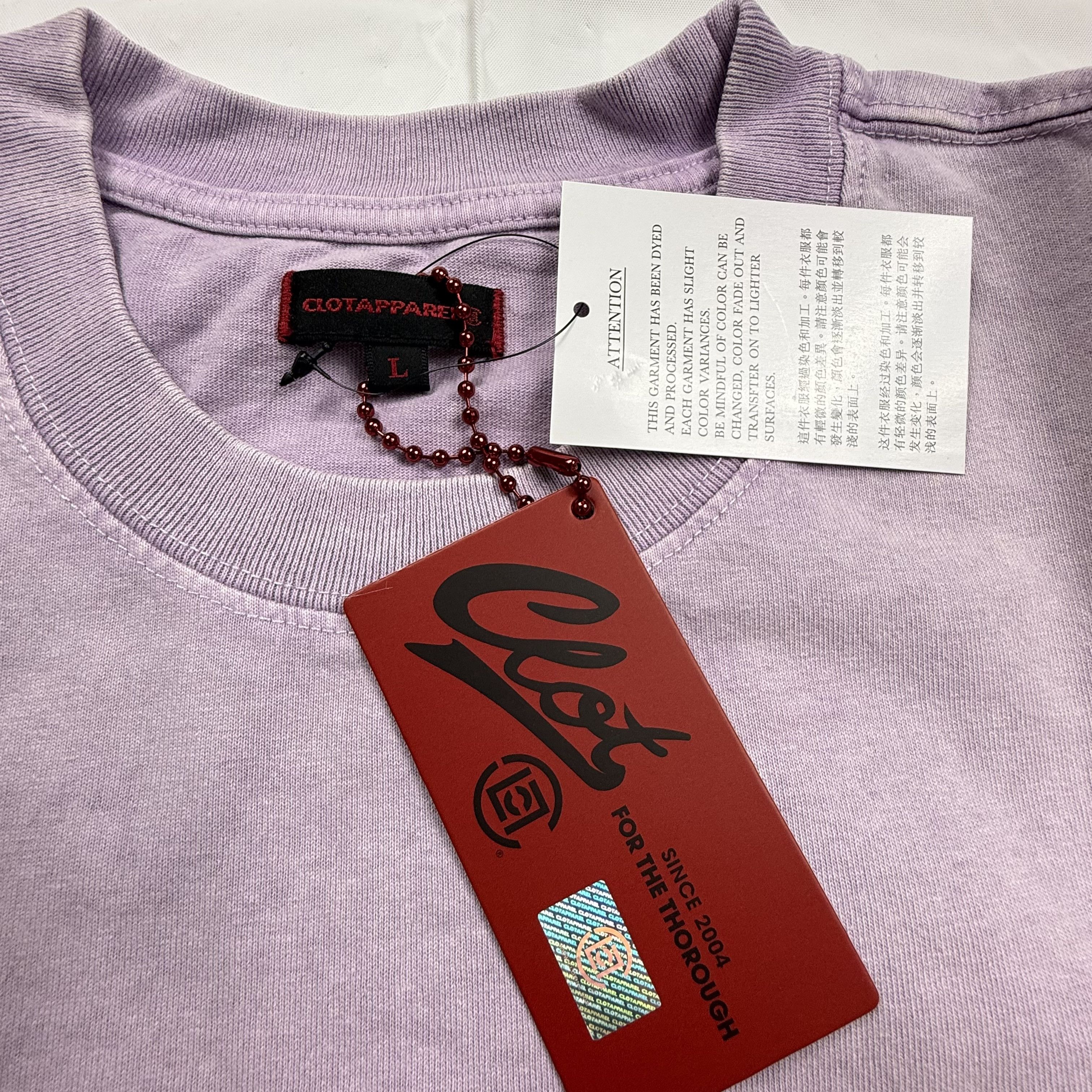 CLOT Clot Apparel Mens Purple Garment Dyed T-Shirt Size L Size US L / EU 52-54 / 3 - 4 Thumbnail