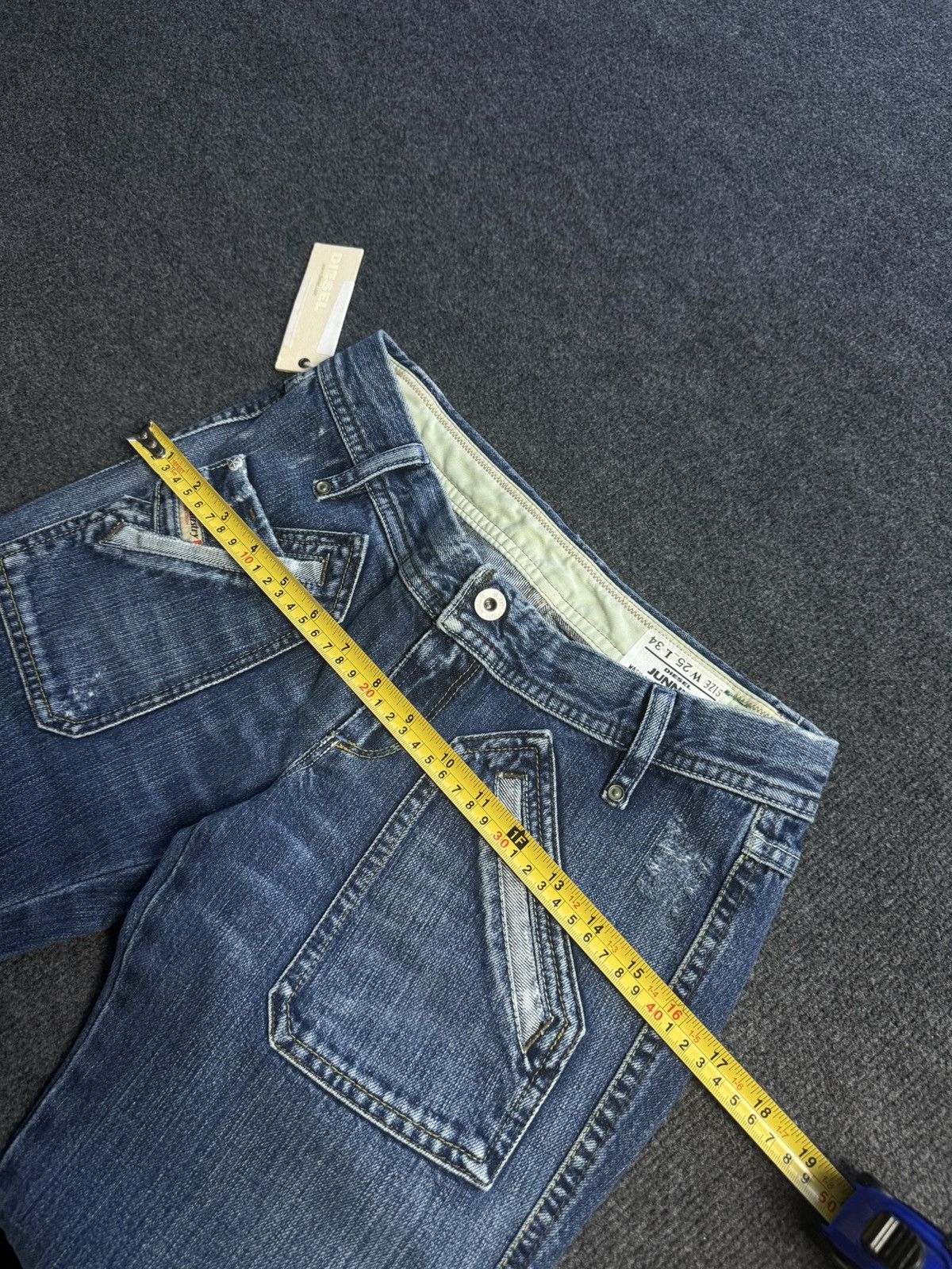 Diesel NWT Luxury 00s Diesel Junnie Low Rise Retro Rock Jeans Y2K Size 25" / US 0 / IT 36 - 24 Thumbnail