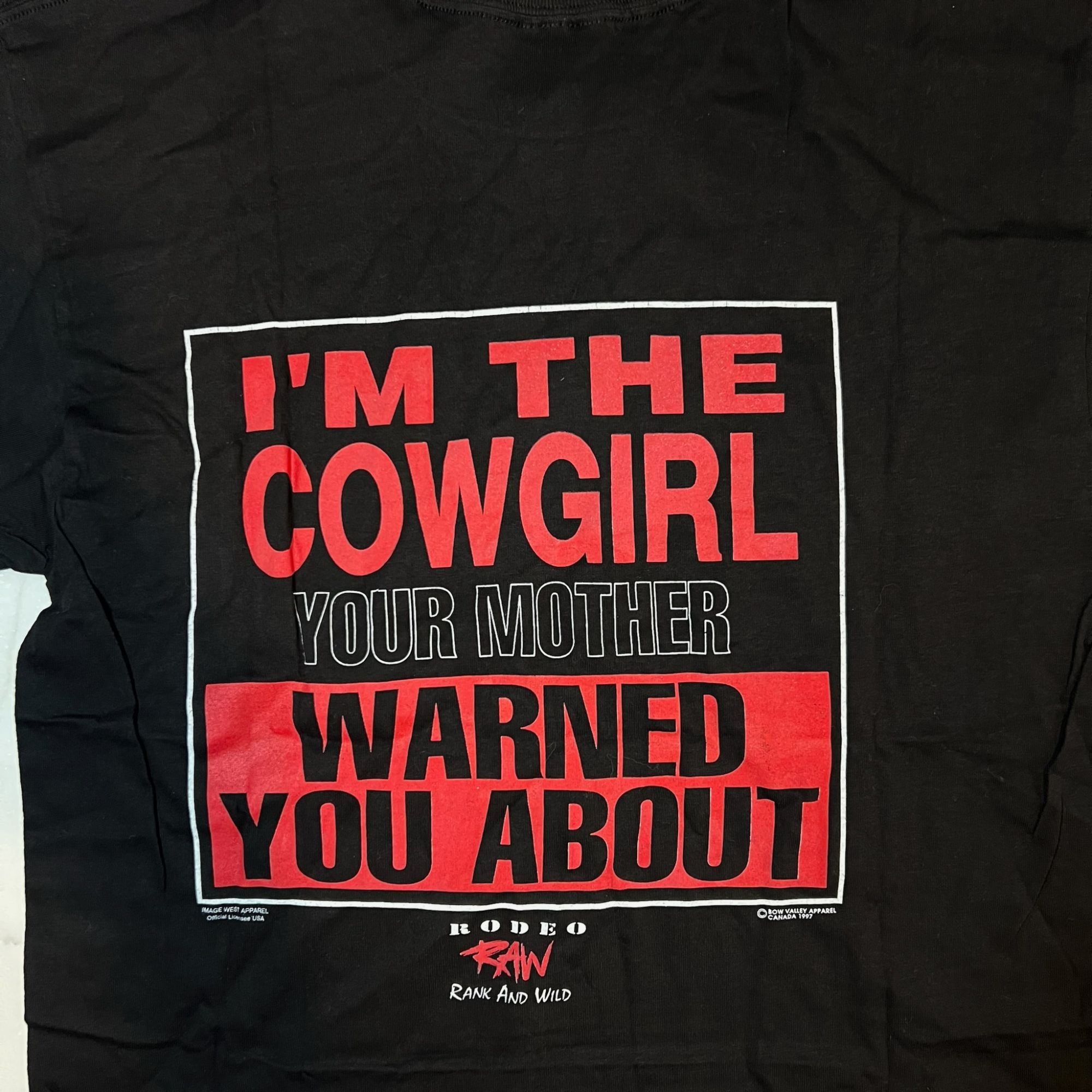 Gildan Black Gildan Rodeo Raw "Im The Cowgirl" Graphic T-Shirt Size Size US L / EU 52-54 / 3 - 4 Thumbnail