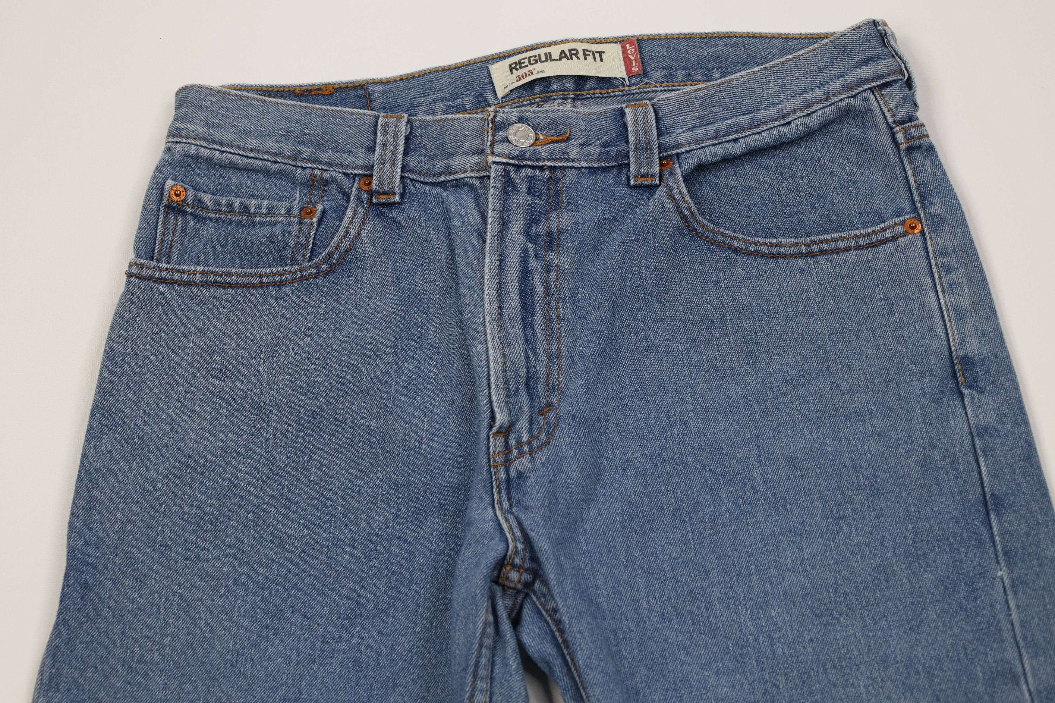 Levi's Vintage Y2K Levis 505 Regular Straight Leg Denim Jeans Blue Size US 34 / EU 50 - 2 Thumbnail