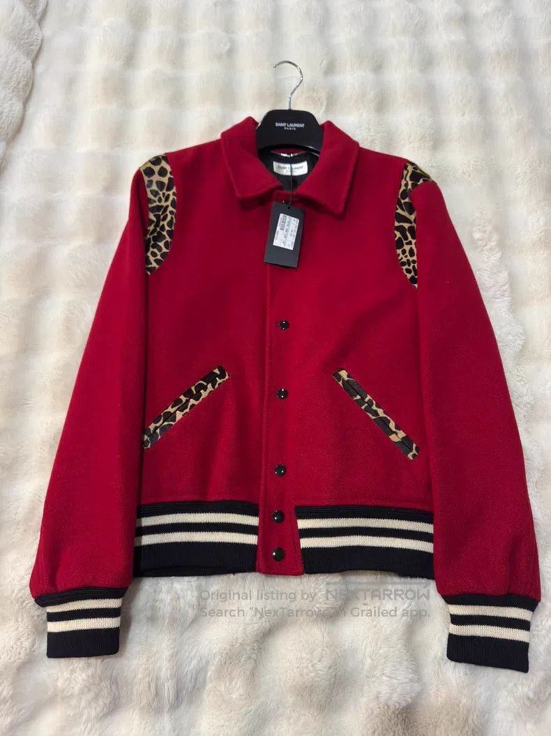 Saint Laurent Paris Saint Laurent Paris Red Panther Print Baseball Jacket Size US M / EU 48-50 / 2 - 1 Thumbnail
