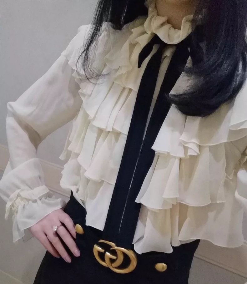 Gucci Gucci Ruffled silk shirt Nextarrow-2505 Size XS / US 0-2 / IT 36-38 - 7 Thumbnail