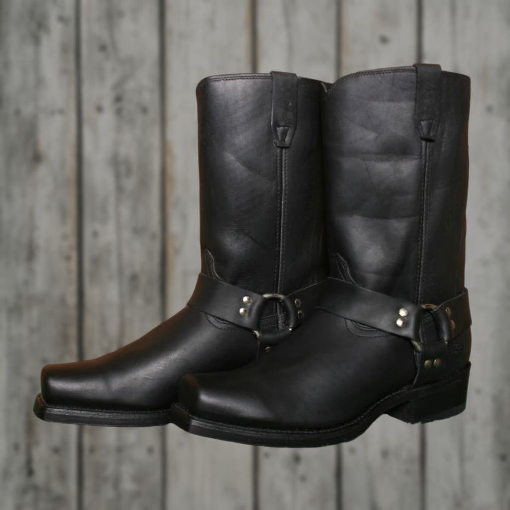 Durango VINTAGE Durango DB510 Black Leather Harness Motorcycle Boots 12 EE Made in USA Mens Boots Size US 12 / EU 45 - 1 Thumbnail