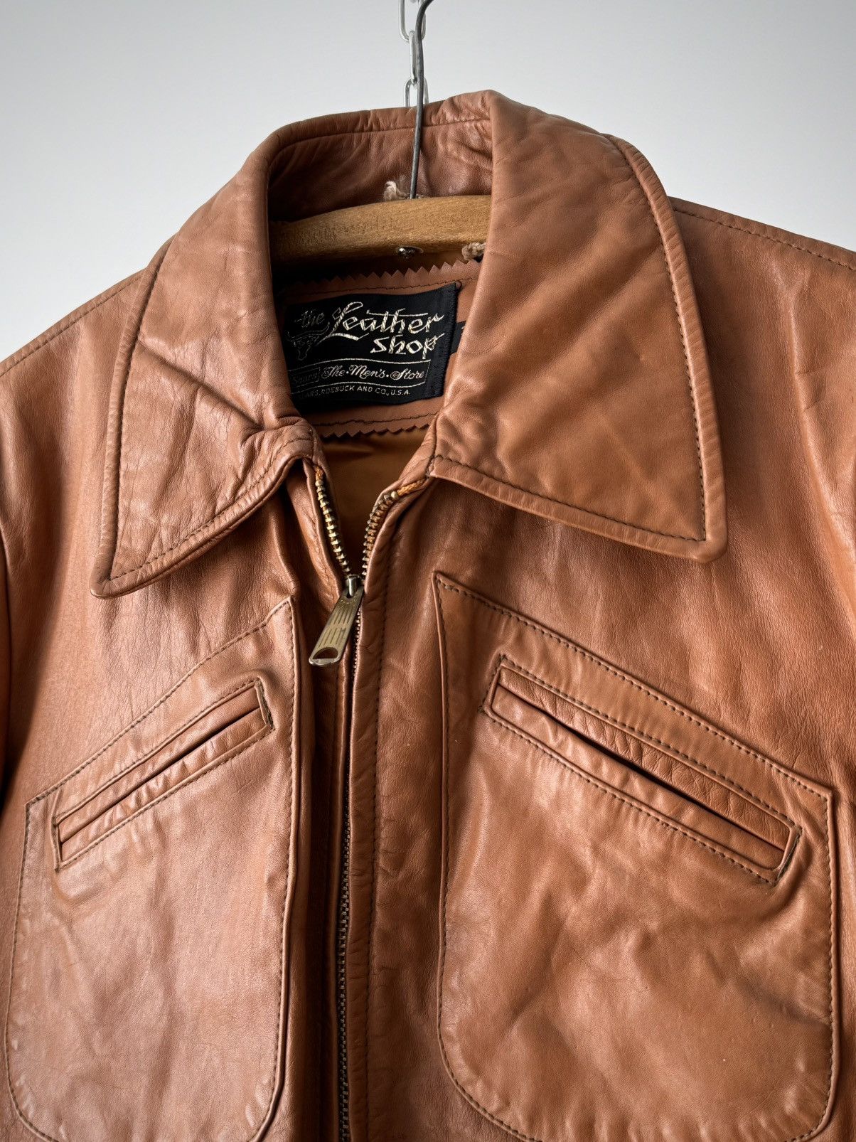Sears × Vintage 1970s Vintage Sears The Leather Shop Rockabilly Jacket Size US S / EU 44-46 / 1 - 4 Thumbnail