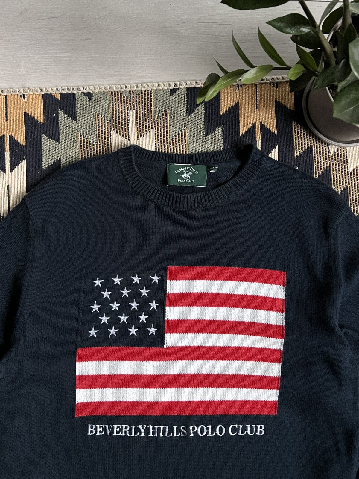 Beverly Hills Polo Club Beverly Hills US Flag Crew Neck Knit Sweater Size US M / EU 48-50 / 2 - 4 Thumbnail
