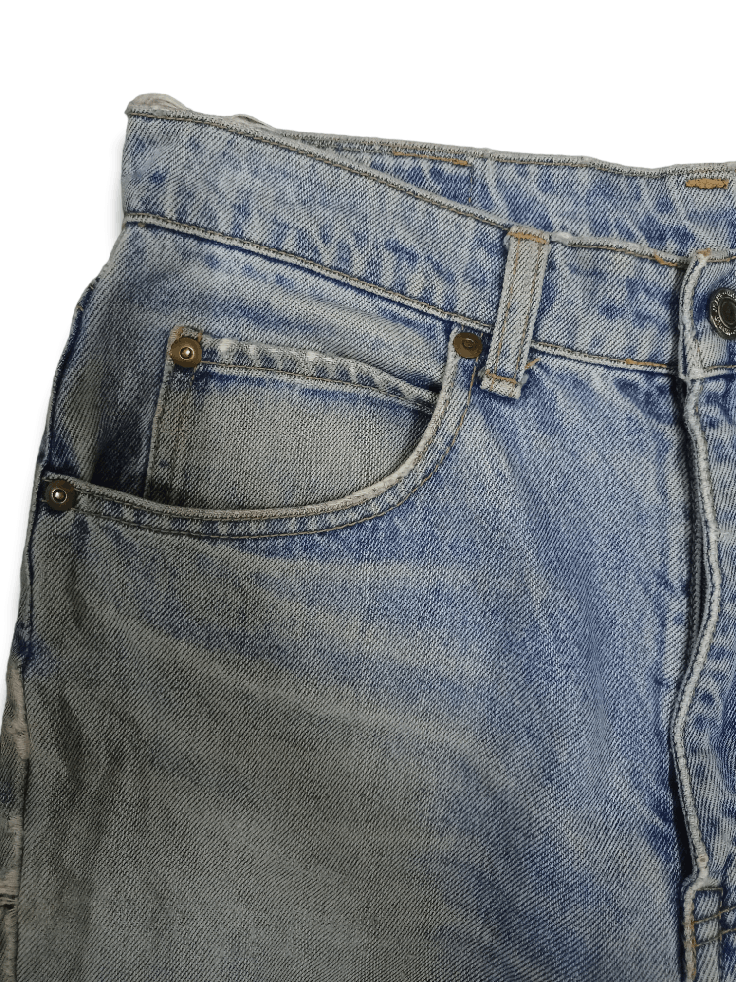 Japanese Brand Vintage Japanese Brand Blue Wash Loose Distressed Jeans Size US 28 / EU 44 - 5 Thumbnail