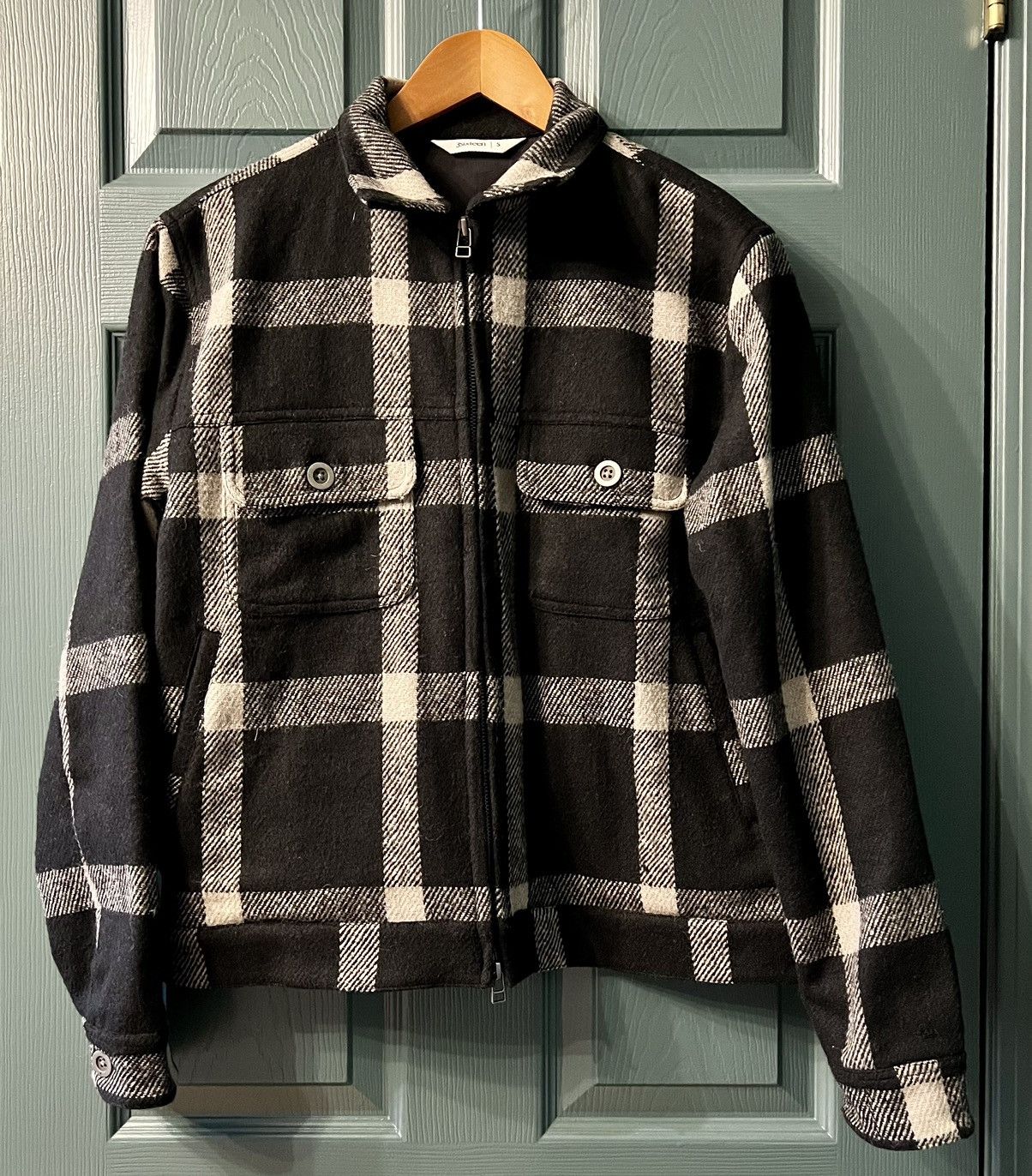 image of 3Sixteen Mechanic’S Jacket in Black Plaid, Men's (Size Small)