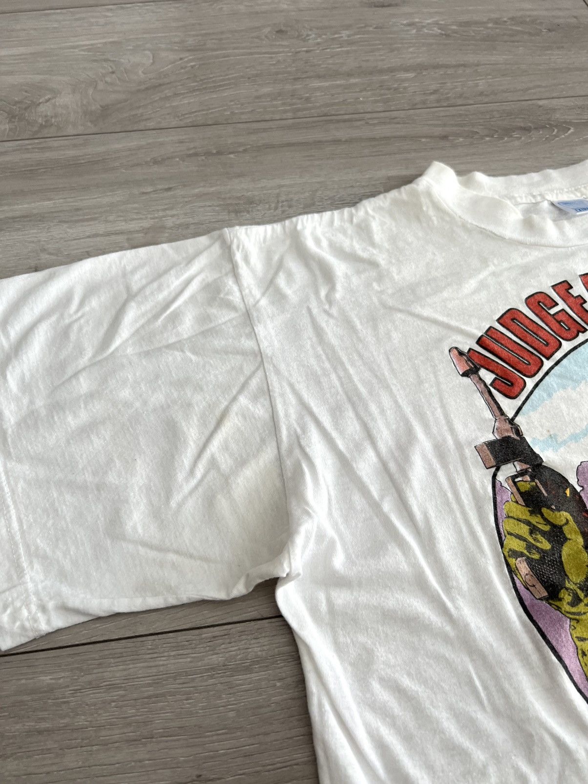 Vintage 1984 Judge Dredd Judgement Day Comic Anime T Shirt 80s Rare Size US XL / EU 56 / 4 - 4 Thumbnail