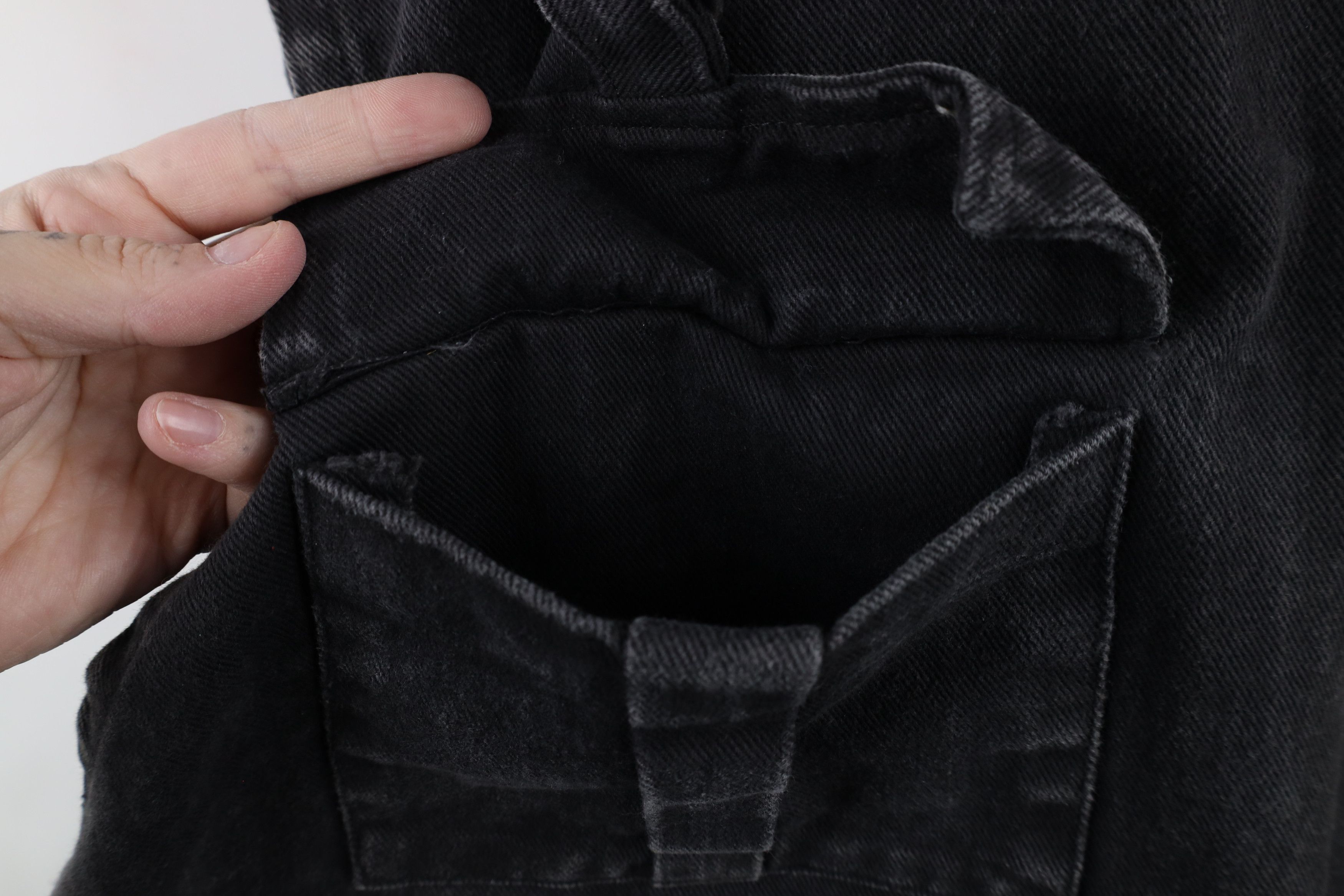 Vintage Vintage 90s Streetwear Denim Jean Vest Jacket Black USA Size ONE SIZE - 5 Thumbnail
