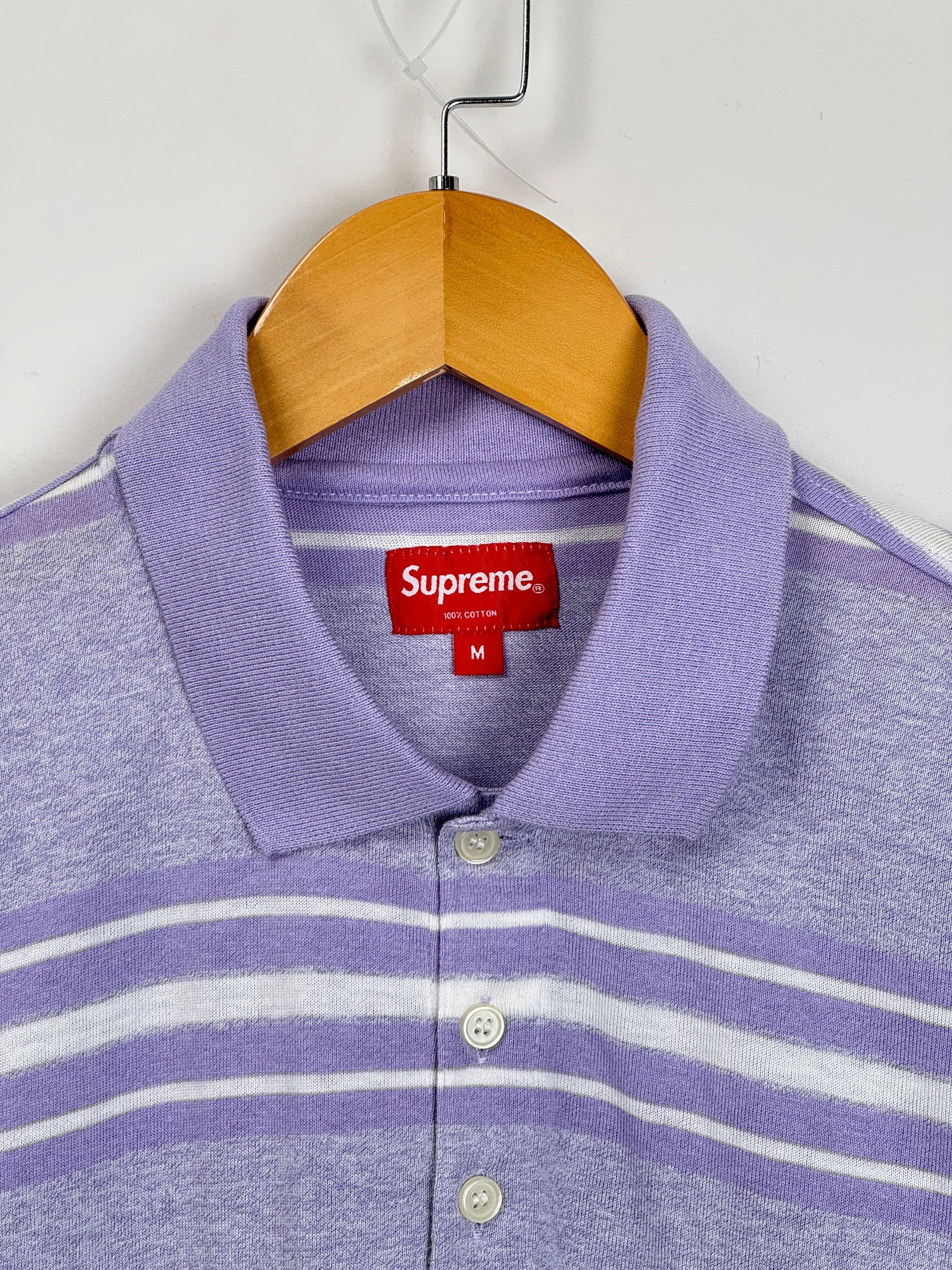 Supreme UNWORN* Supreme Heather Stripe Polo Light Purple Size US M / EU 48-50 / 2 - 3 Thumbnail