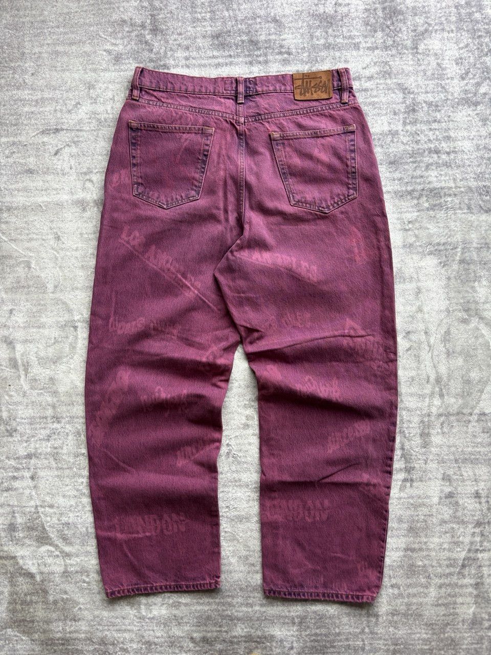 Stussy Stussy Worldwide Big Ol Jeans Magenta Purple sz 32 Size US 32 / EU 48 - 1 Thumbnail