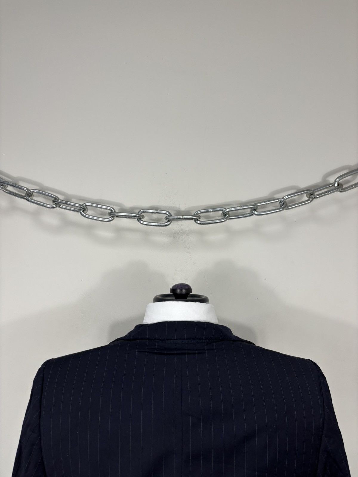 Ermenegildo Zegna Ermenegildo Zegna Men’s Navy Blue Striped Wool Blazer Jacket Size 36R - 17 Thumbnail