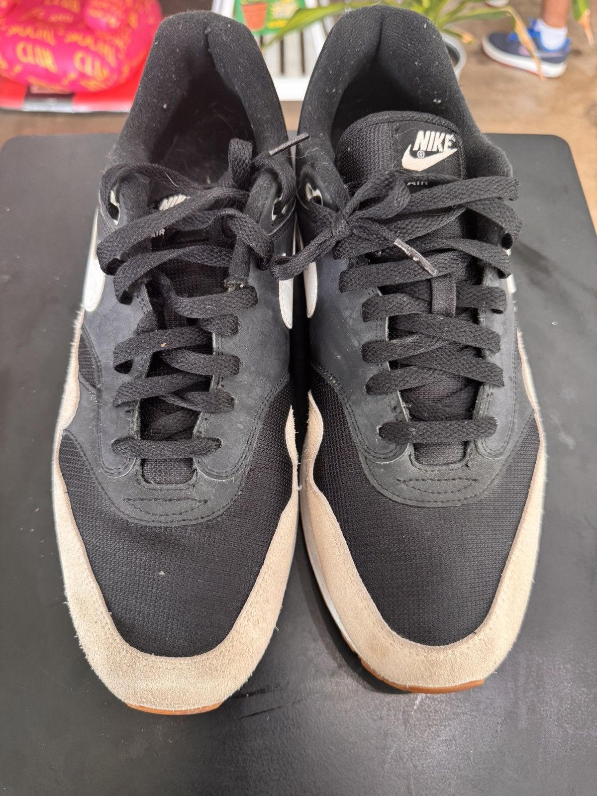 Nike Nike Air Max 1 Black Light Bone Sz. 13 (2018) Size US 13 / EU 46 - 2 Thumbnail