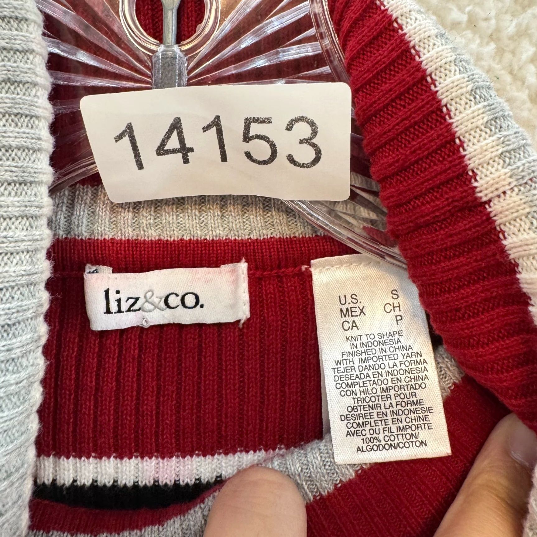 Liz Claiborne Y2K Vintage Striped Turtleneck Sweater Red Rib Knit Grunge Long Sleeve Liz Claiborne XS/S Women’s S Size S / US 4 / IT 40 - 6 Thumbnail