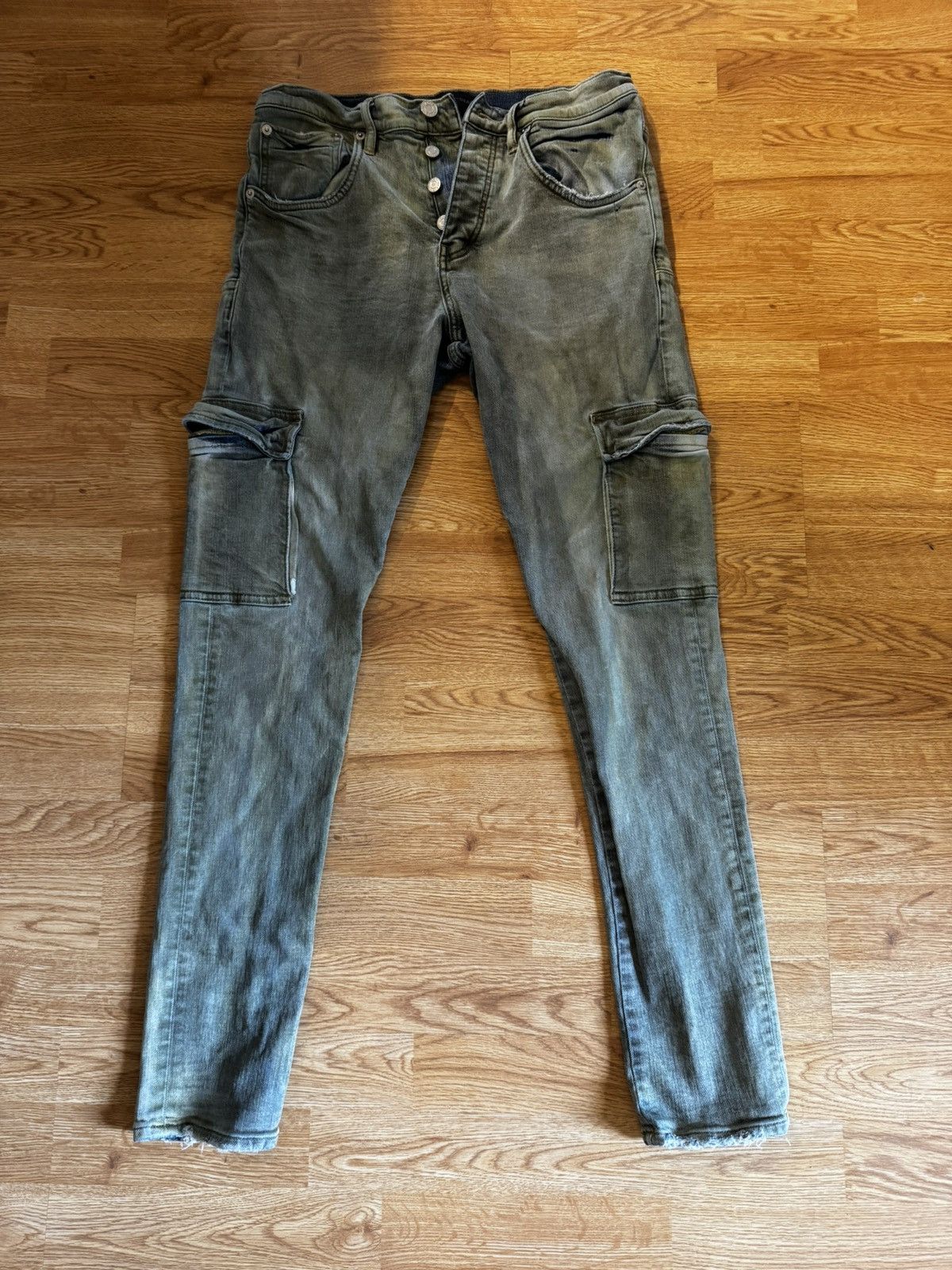 Purple Brand Purple green washed skinny jeans Size US 31 - 1 Thumbnail