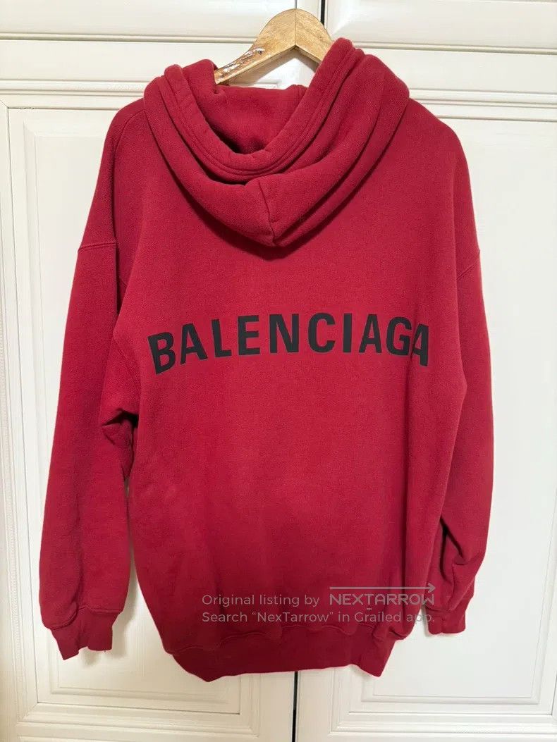 Balenciaga Balenciaga Hooded Red Sweatshirt Size US S / EU 44-46 / 1 - 3 Thumbnail