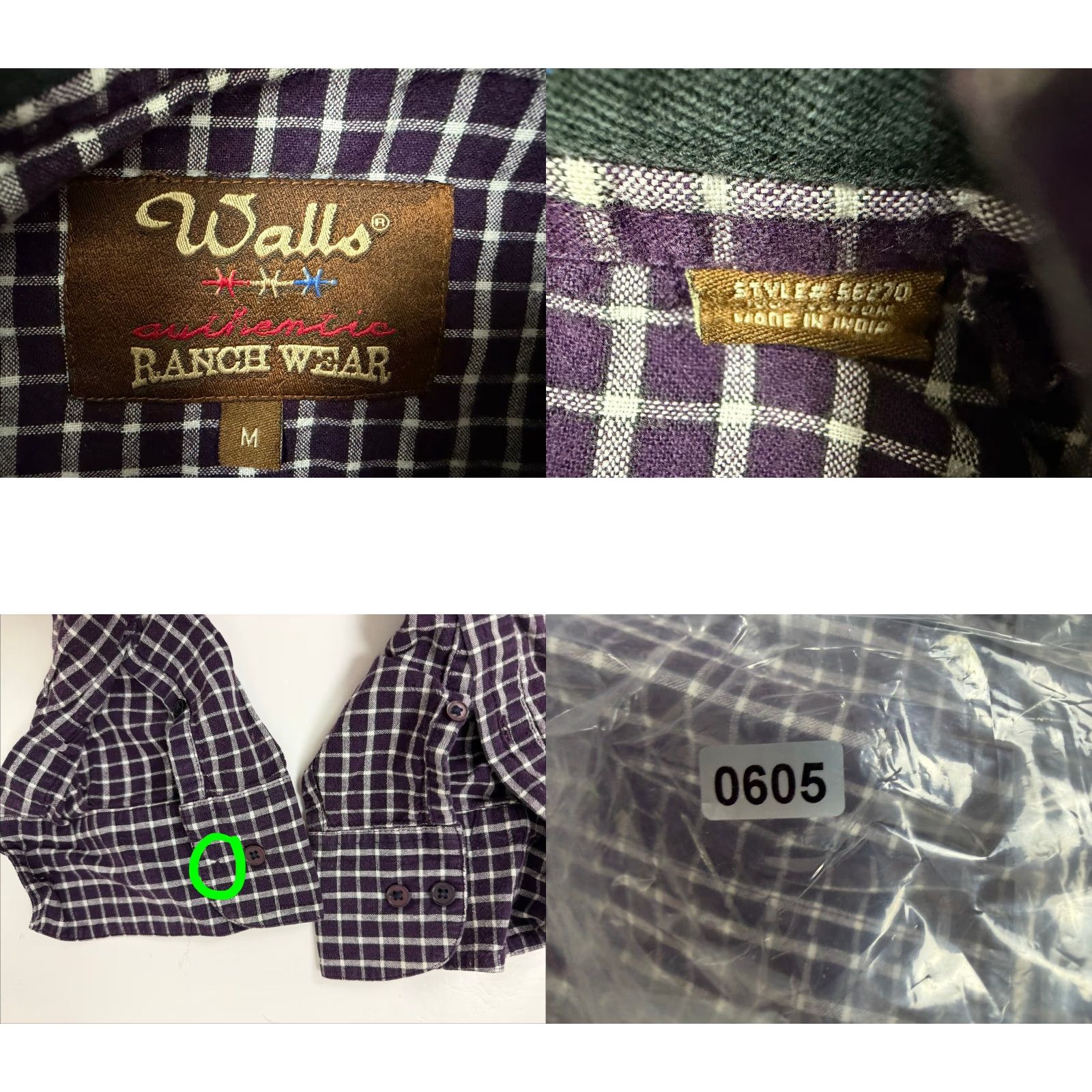 Walls VINTAGE Walls Ranch Wear Shirt Men Medium Button-Down Purple Check Western Cowboy Cotton Fashion Shirt Size US M / EU 48-50 / 2 - 10 Thumbnail