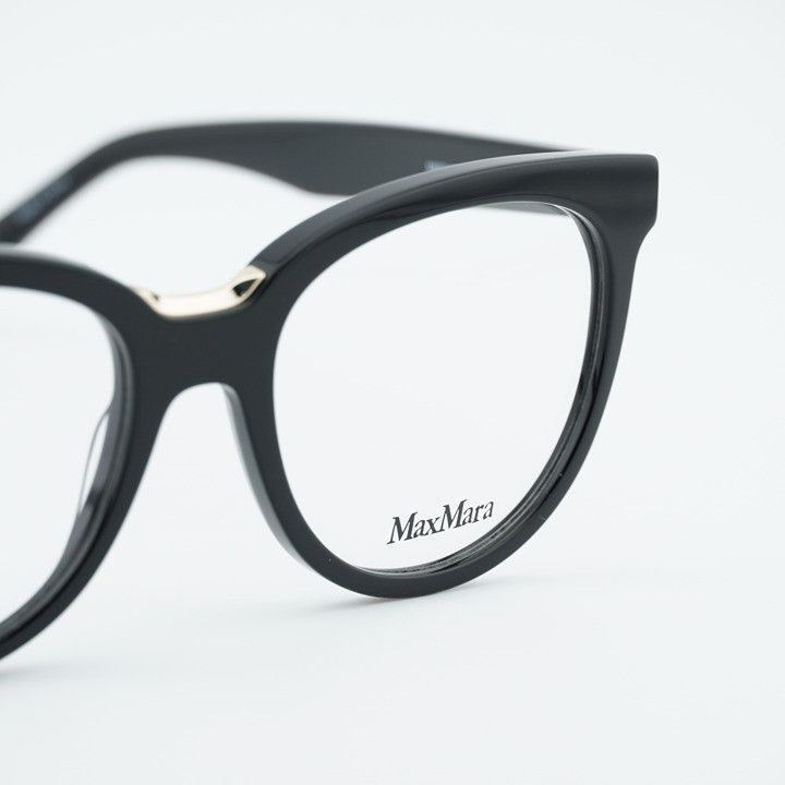 Max Mara Max Mara MM5110 001 Eyeglasses Black 52mm Oval Frame Size ONE SIZE - 6 Thumbnail