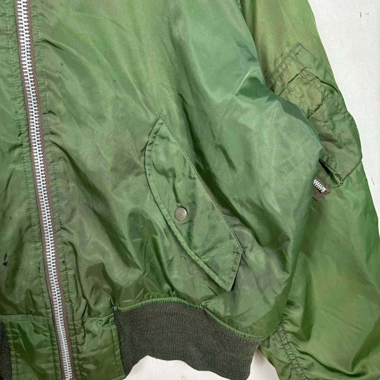 Japanese Brand C-BOY Vintage MA-1 Bomber Jacket Saga Green Flight Jacket Size US L / EU 52-54 / 3 - 8 Thumbnail