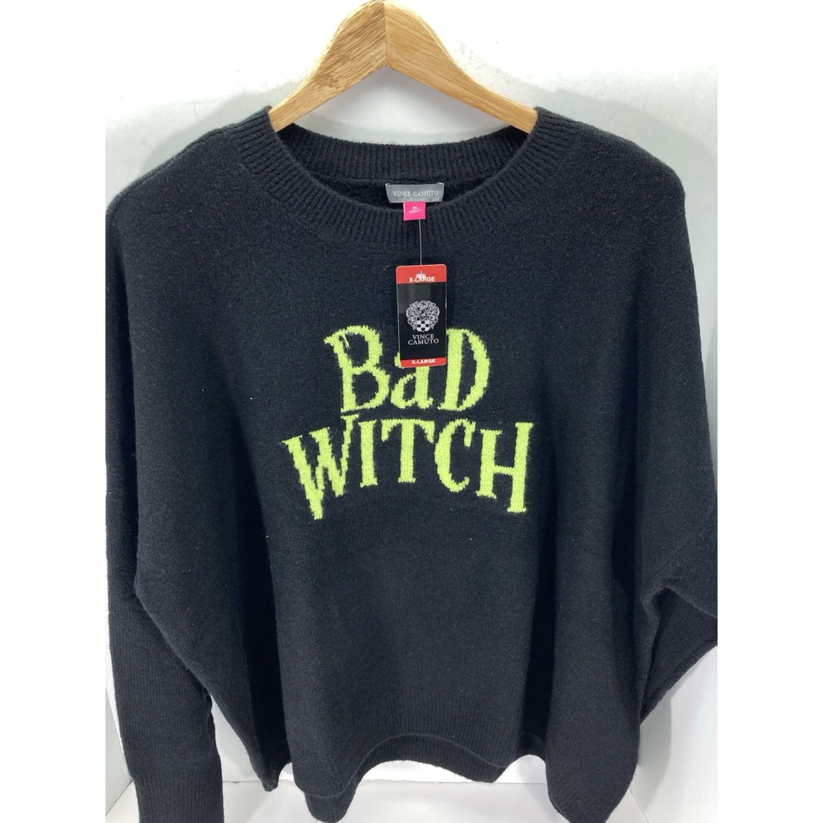 Vince Camuto Vince Camuto Sweater Women XL Black Halloween Pullover NWT Bad Witch Wicked Crew Neck 27 Across Chest 25 From Shoulders to Waist Size XL / US 12-14 / IT 48-50 - 2 Thumbnail