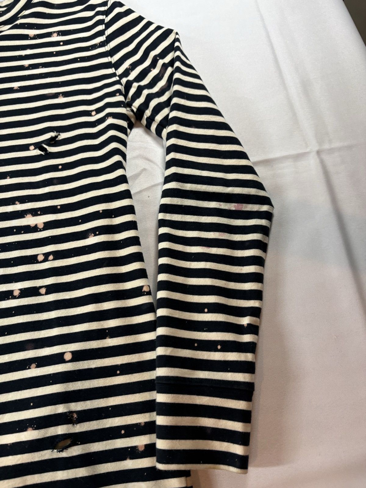 Off-White Off-White Distressed Striped Long Sleeve Tee EU Size US XS / EU 42 / 0 - 6 Thumbnail