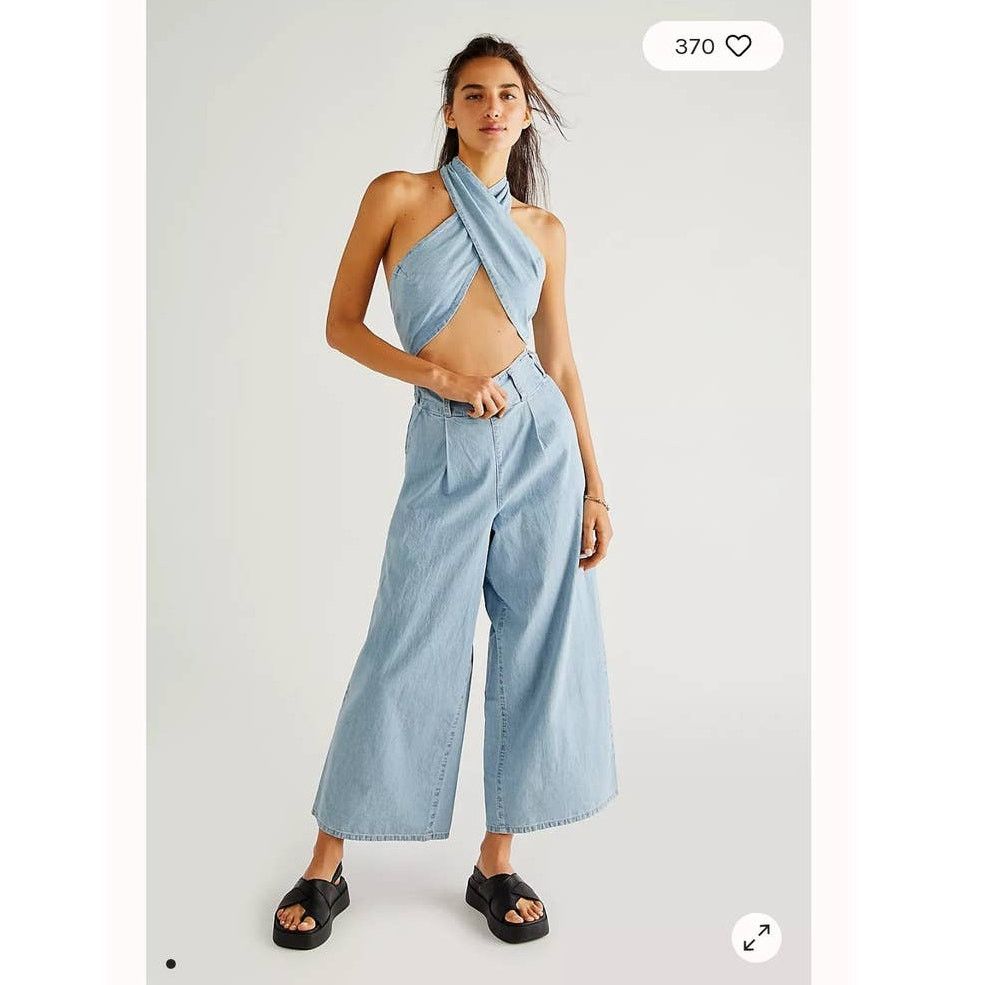 Free People New Free People Sasha Convertible Wide-Leg Jeans WTF $178 L Size 34" / US 12 / IT 48 - 2 Thumbnail