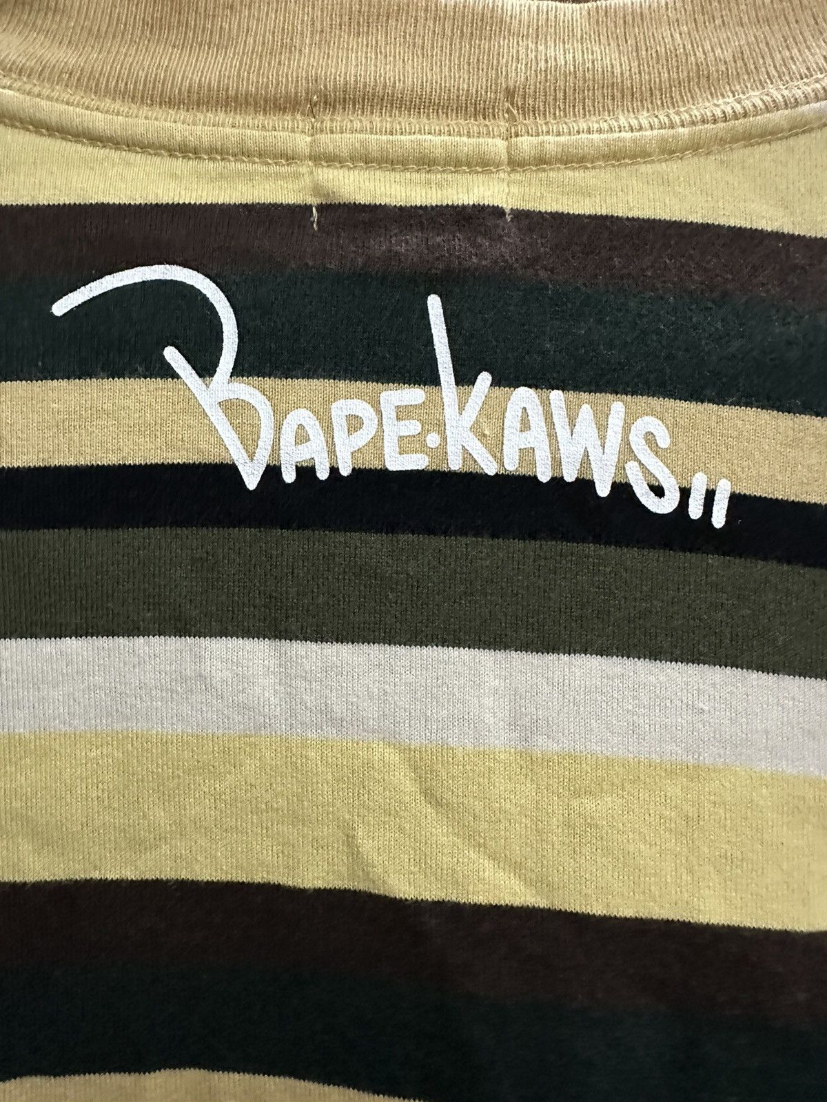 Bape × Kaws Bape x Kaws College Striped Long Sleeve Tee Size US L / EU 52-54 / 3 - 8 Thumbnail