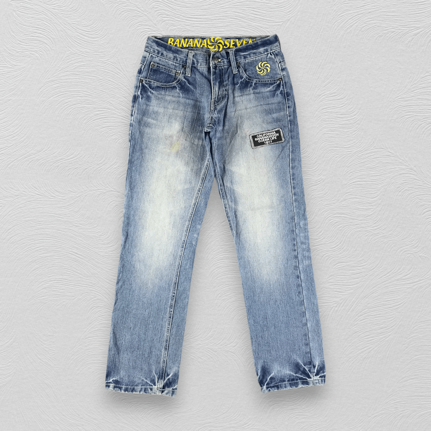 Japanese Brand Banana Seven Jeans Surfwear Patchwork Denim KJ1878 Size US 29 - 1 Thumbnail