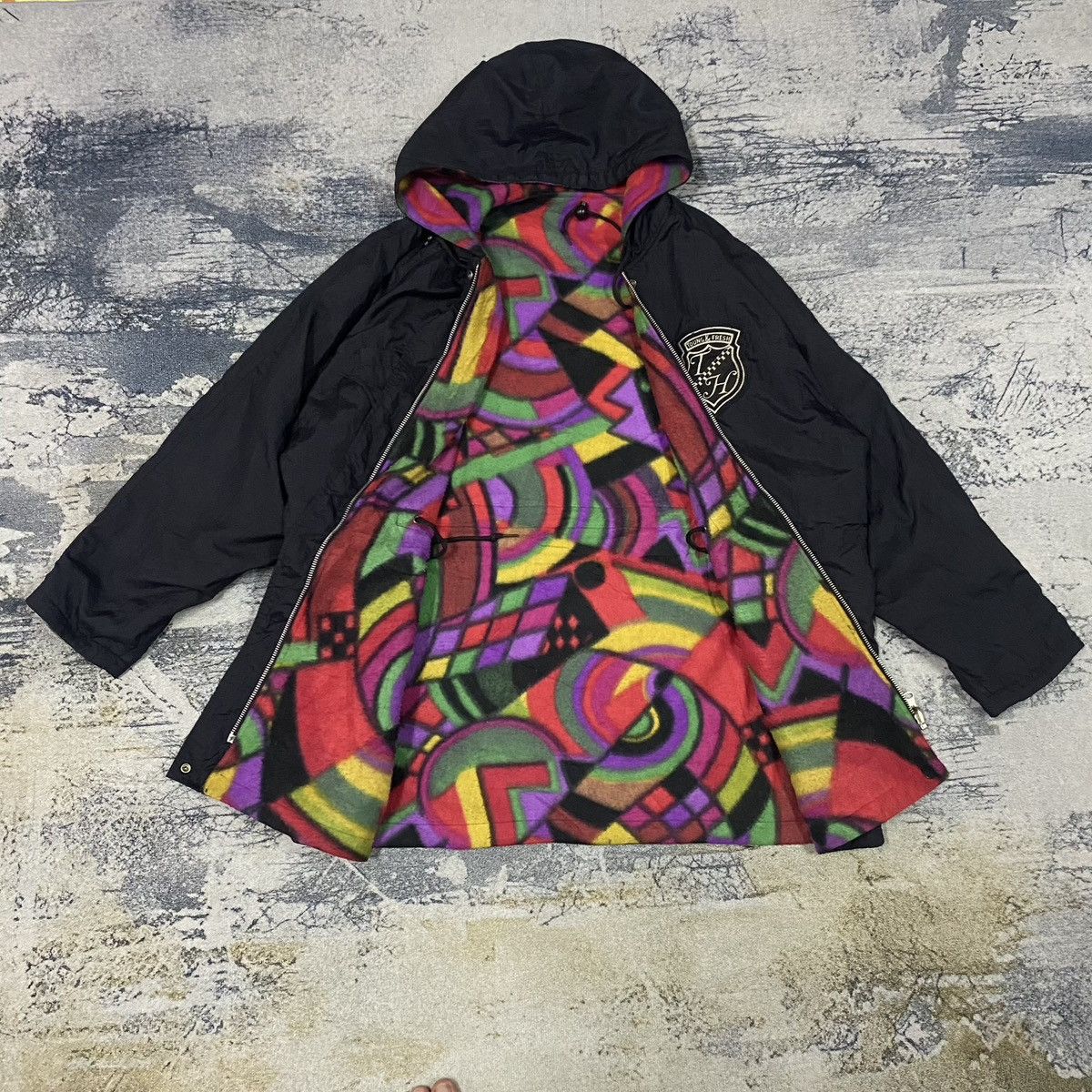 Japanese Brand × Vintage Vintage Fleece Abstract Reversible Hoodie Zip Jacket Size US XL / EU 56 / 4 - 9 Thumbnail