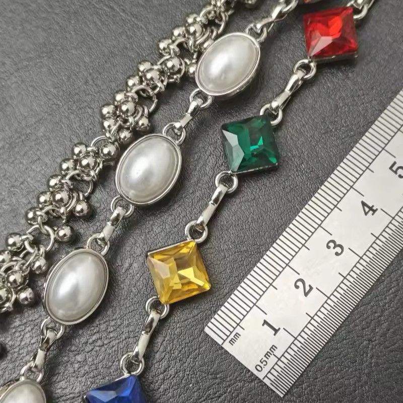 Japanese Brand Rhinestone Three Layers Pearl Keychain Wallet Accessories Size ONE SIZE - 6 Thumbnail