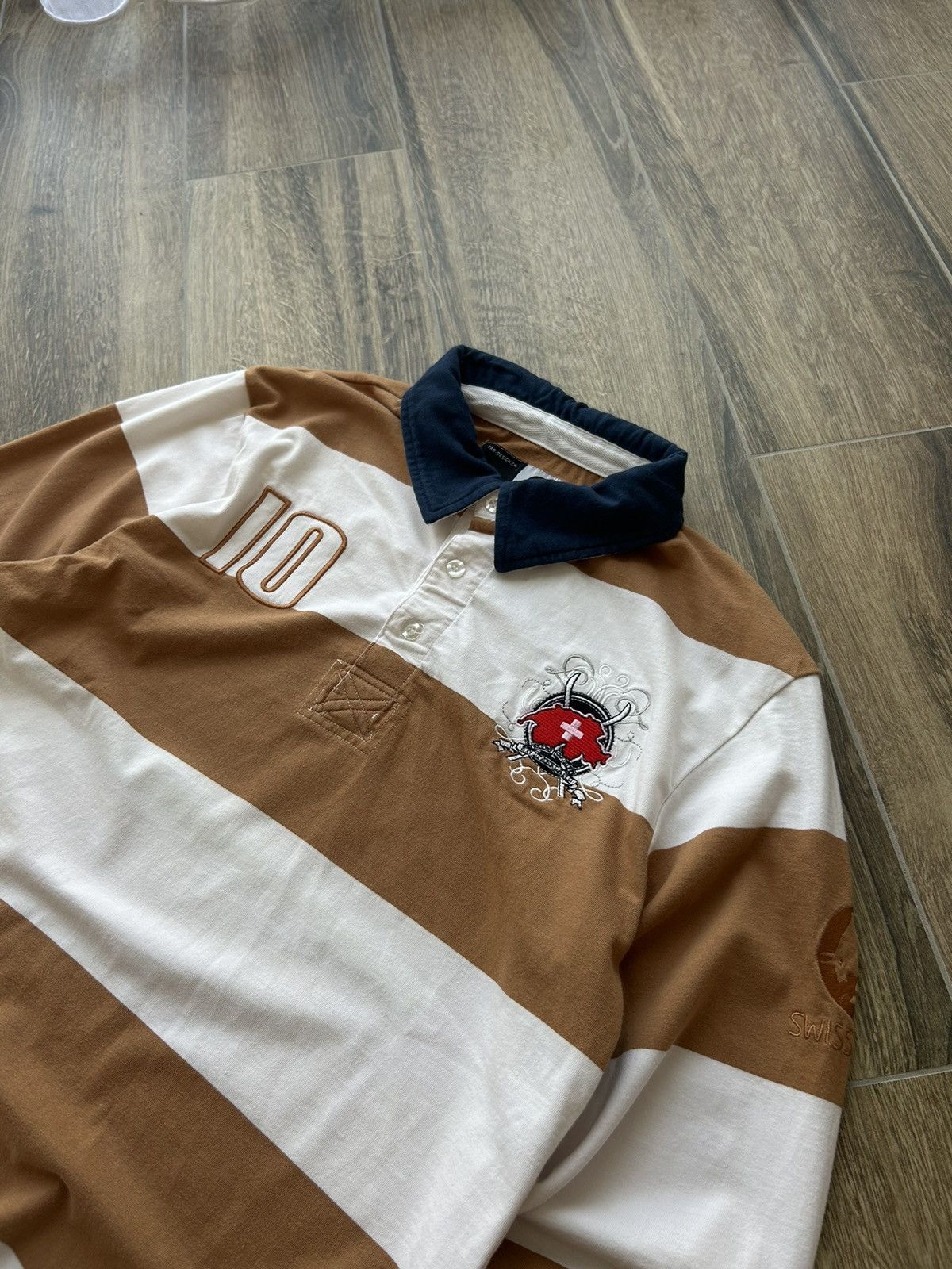Rugby Ralph Lauren Vintage Swiss bull rugby Switzerland big logo long-sleeves Size US L / EU 52-54 / 3 - 2 Thumbnail
