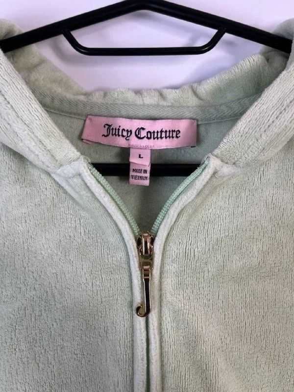 Juicy Couture Juicy Couture Velour Hoodie Green Size L Size L / US 10 / IT 46 - 3 Thumbnail