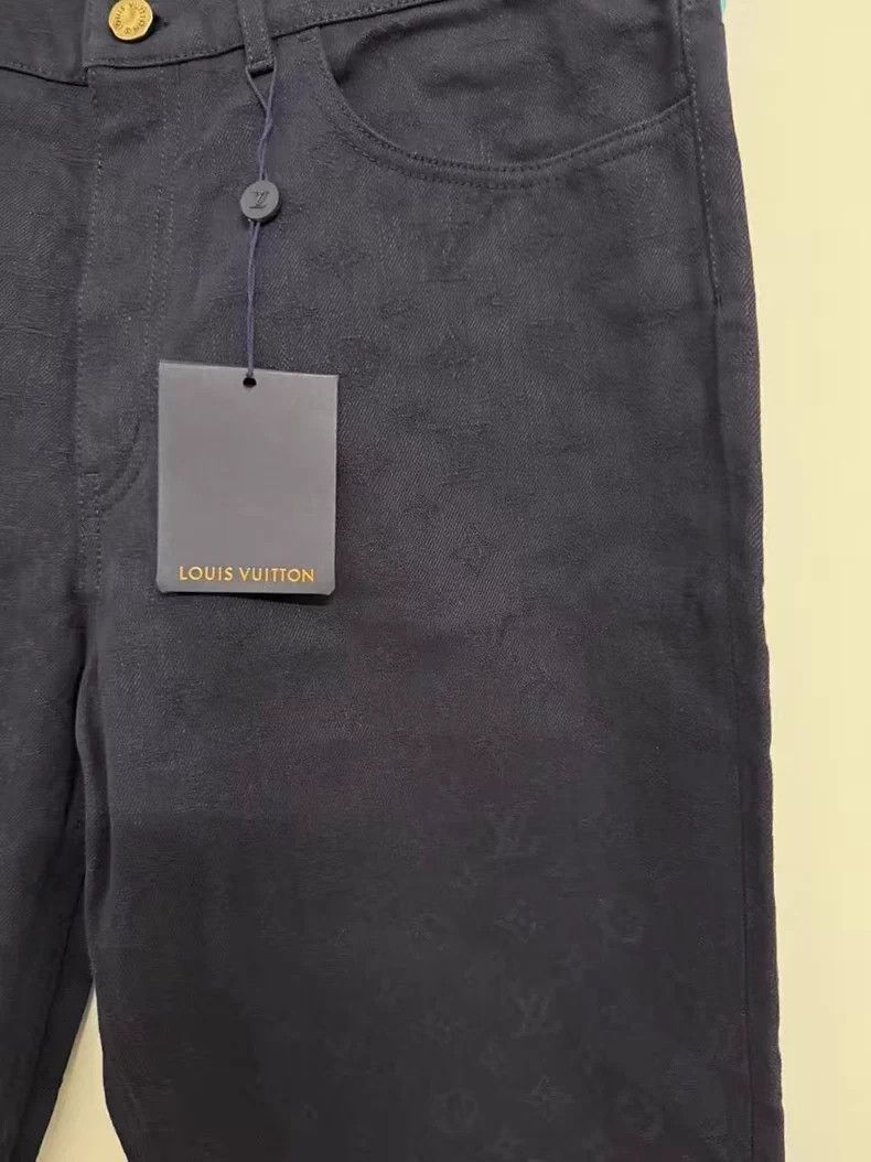Louis Vuitton Louis Vuitton Navy Dark Rib Full Print Ink Leather Brand J Size US 38 / EU 54 - 2 Thumbnail