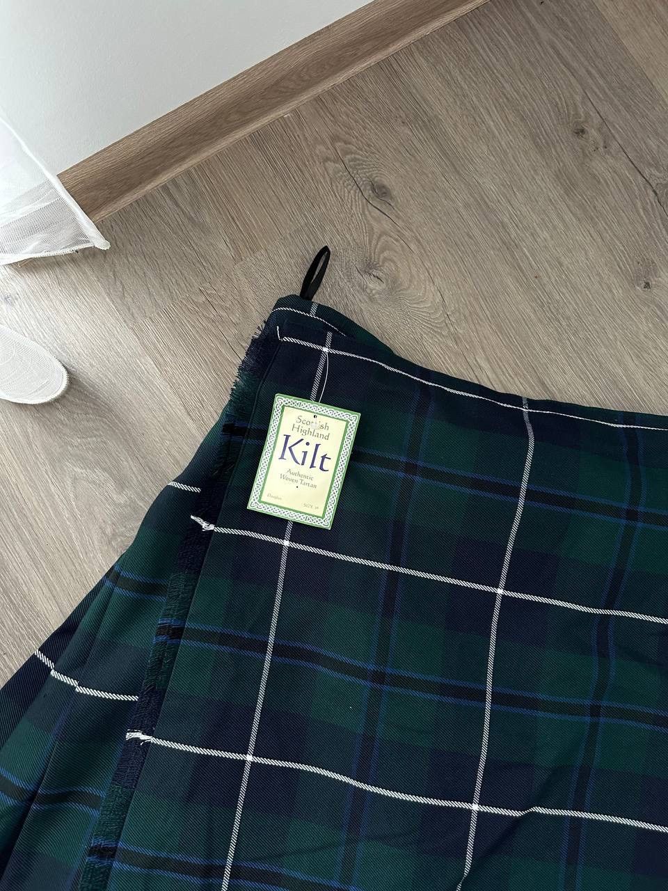 Vintage Vintage Scottish Highland Woven Green Cell Skirt Kilt Size 30" / US 8 / IT 44 - 20 Thumbnail