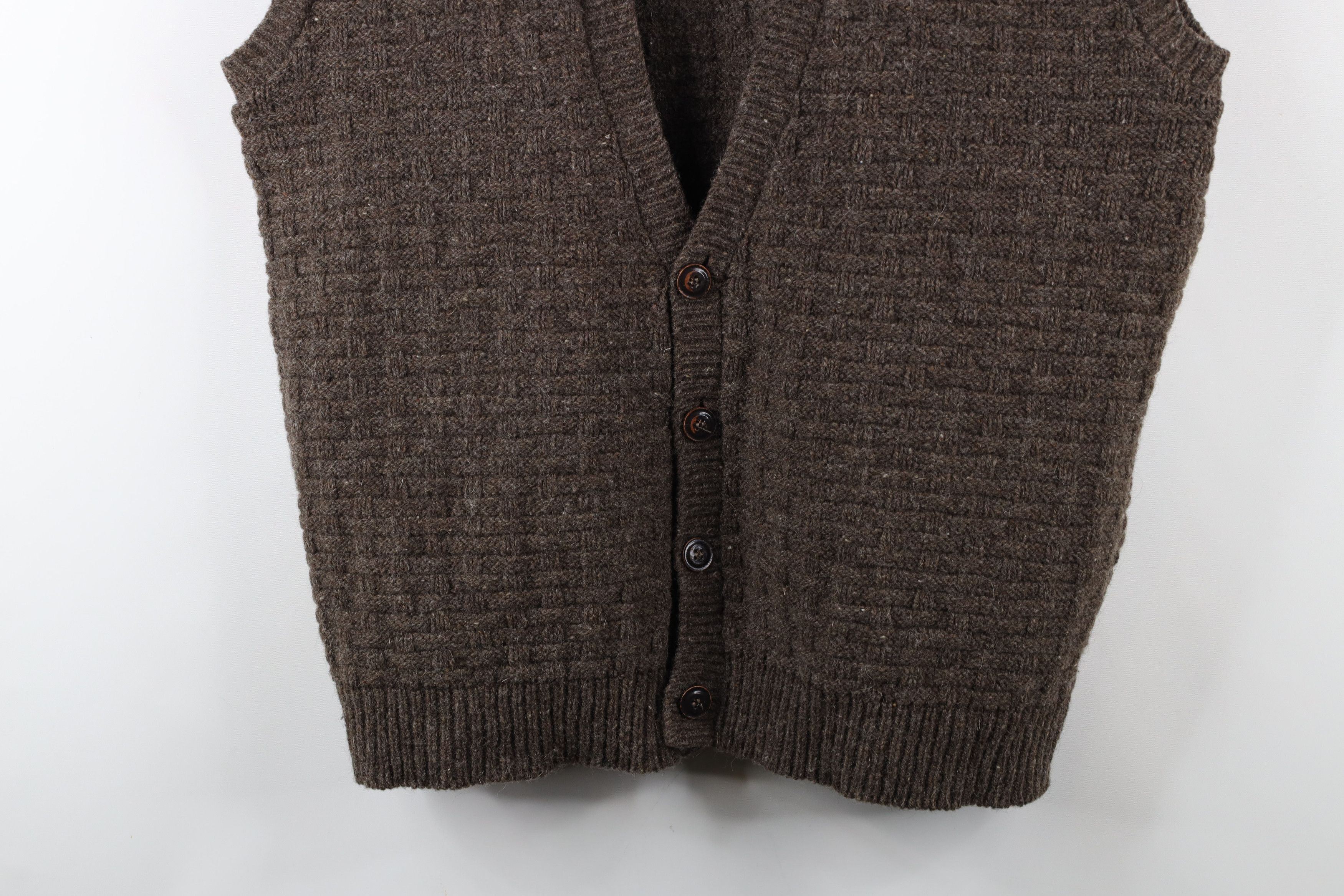 Orvis × Vintage Vintage 90s Orvis Weave Knit Cardigan Sweater Vest Brown USA Size US XXL / EU 58 / 5 - 3 Thumbnail