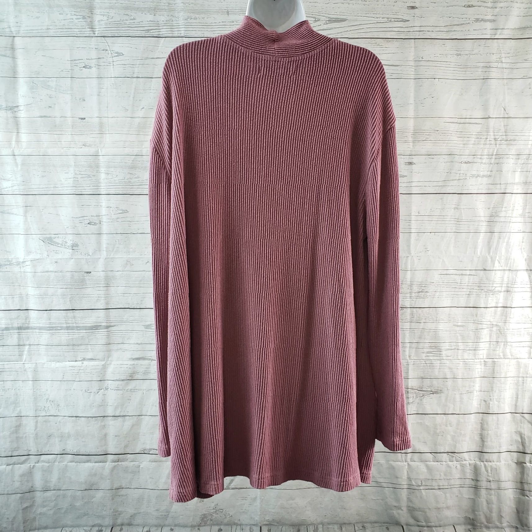 Vintage Dolan Womens Cardigan XL Purple Solid Ribbed Rayon Blend Open Front Sweater Size XL / US 12-14 / IT 48-50 - 4 Thumbnail