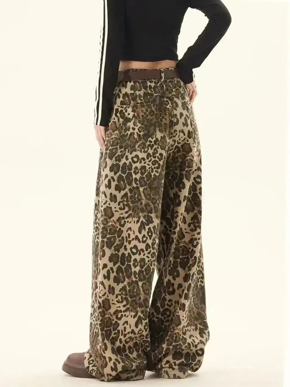 Japanese Brand Street Vintage Loose Wide Leg Leopard Print Street Pants Size US 32 / EU 48 - 5 Thumbnail