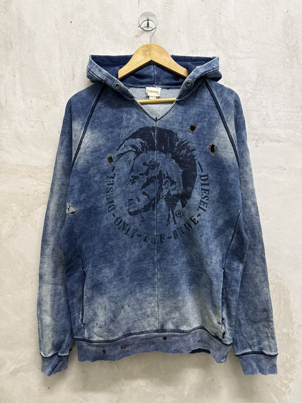 Diesel Distressed Diesel “Punk” Thrashed Hoodie Size US L / EU 52-54 / 3 - 1 Thumbnail